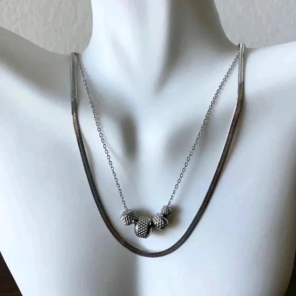2.5mm Dainty Gold  Snake Chain Necklace Stainless Steel Chain Layering - Picture 4 of 8
